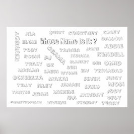 Kleurend POSTER 36x24 / Unisex Namen / PRINTS