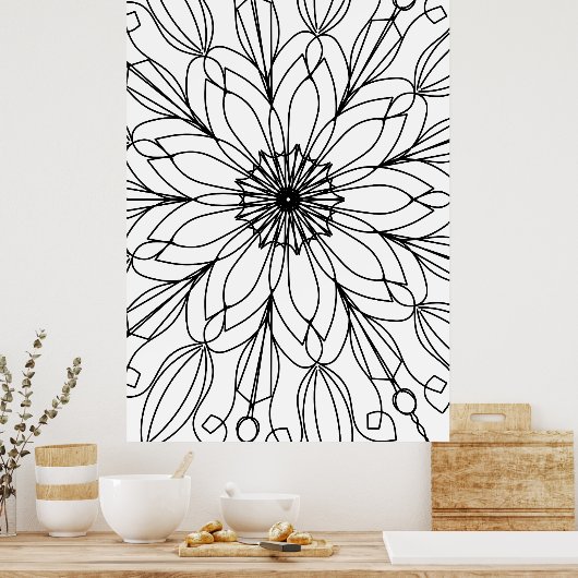 Kleurend Poster, Mandala Poster (Keuken)