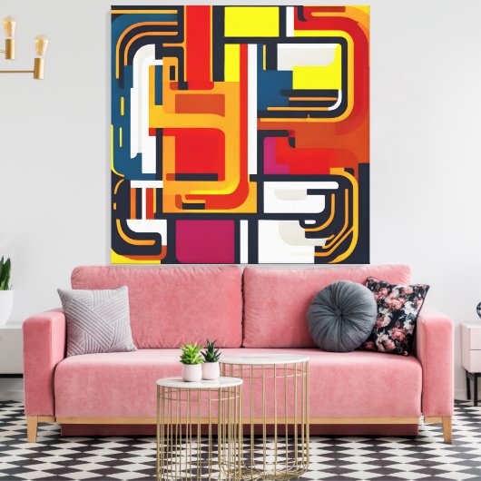 kleurendoolhof canvas afdruk (Insitu (Woonkamer))