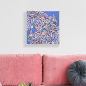 Kleurenecho's Levendig Modern Abstract Canvas Afdruk (Insitu (Woonkamer))