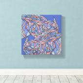Kleurenecho's Levendig Modern Abstract Canvas Afdruk (Insitu (Houten vloer))