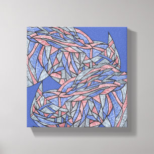 Kleurenecho's Levendig Modern Abstract Canvas Afdruk
