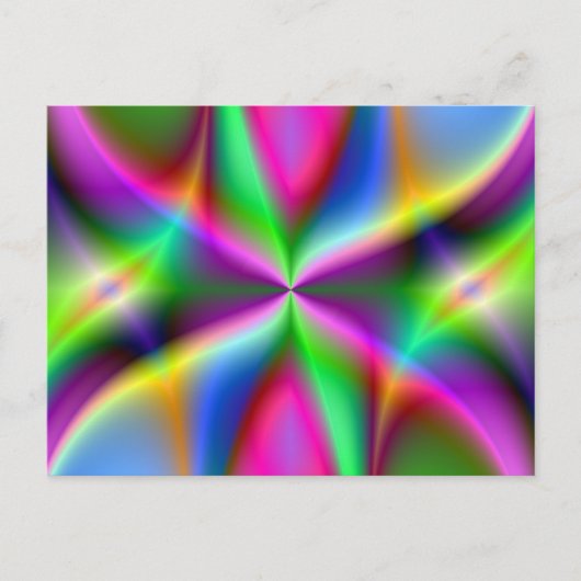 Kleurenexplosie Rainboogfractal Art Giften Briefkaart (Voorkant)