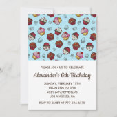 Kleurenfeestuitnodigingen 6e verjaardagsjongen bla kaart (Voorkant)