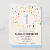 Kleurenfeestuitnodigingen confetti kinder voorverk kaart (Voorkant)