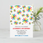 Kleurenfeestuitnodigingen Confetti Modern 10e kind Kaart (Staand voorkant)