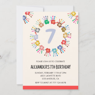 Kleurenfeestuitnodigingen kleurrijke kinder voorve kaart