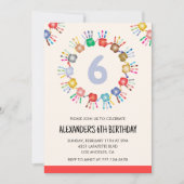 Kleurenfeestuitnodigingen kleurrijke kinder voorve kaart (Voorkant)