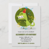 Kleurenfeestuitnodigingen Monster Modern Boy kinde Kaart (Voorkant)