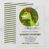 Kleurenfeestuitnodigingen Monster Modern Boy kinde Kaart (Voorkant / Achterkant)