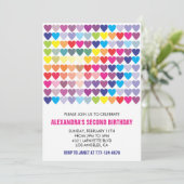 Kleurenfeestuitnodigingen Rainbow Heart Modern 2nd Kaart (Staand voorkant)