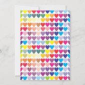 Kleurenfeestuitnodigingen Rainbow Heart Modern 6TH Kaart (Achterkant)