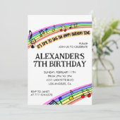 Kleurenfeestuitnodigingen regenboogplezier kinder  kaart (Staand voorkant)