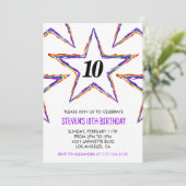 Kleurenfeestuitnodigingen Sterren Regenboog primai Kaart (Staand voorkant)