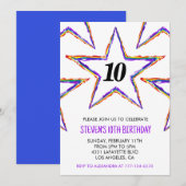 Kleurenfeestuitnodigingen Sterren Regenboog primai Kaart (Voorkant / Achterkant)