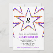 Kleurenfeestuitnodigingen Sterren Regenboog primai Kaart (Voorkant)