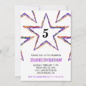 Kleurenfeestuitnodigingen Sterren Regenboog primai Kaart (Voorkant)