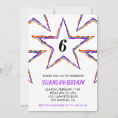 Kleurenfeestuitnodigingen Sterren Regenboog primai Kaart (Voorkant)