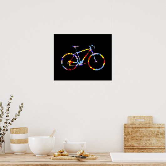 kleurenfiets - fietsdecor poster (Keuken)