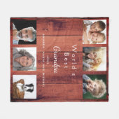 Kleurenfoto collage roestbruin hout fleece deken (Voorkant (Horizontaal))