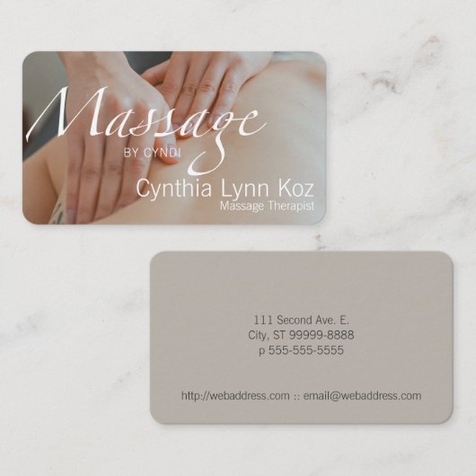 Kleurenfoto massatekst Achtergrond Visitekaartje (Voorkant / Achterkant)