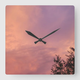 KLEURENFUSIE VAN DE LUCHT VIERKANTE KLOK