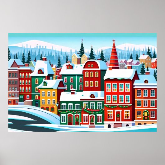 Kleurengebouwen Poster (Voorkant)