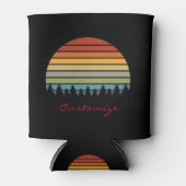 Kleurengestreepte zon met bomen blikjeskoeler (Voorkant)