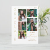 Kleurengloed - Goud en wit 1 Afstuderen 6 Multi-Ph Kaart (Staand voorkant)