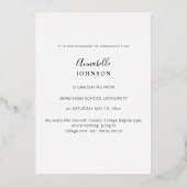 Kleurengloed - wit Afstuderen 6 multi-foto Folie Uitnodiging (Achterkant)