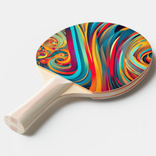 Kleurengolf Fusie – Moderne Abstracte Spiraal Kuns Tafeltennisbatje
