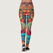 Kleurengolf-fusie – Moderne abstracte wervelende k Leggings (Achterkant)
