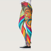 Kleurengolf-fusie – Moderne abstracte wervelende k Leggings (Links)
