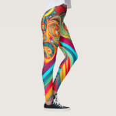 Kleurengolf-fusie – Moderne abstracte wervelende k Leggings (Rechts)