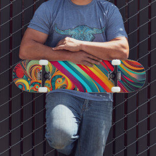 Kleurengolf Fusie – Moderne Abstracte Wervelende K Persoonlijk Skateboard