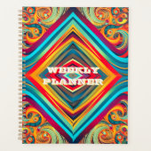 Kleurengolf-fusie – Moderne abstracte wervelende k Planner (Voorkant)