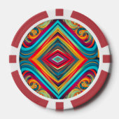 Kleurengolf Fusie – Moderne Abstracte Wervelende K Poker Chips (Voorkant)