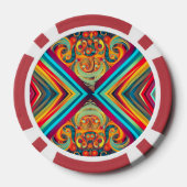 Kleurengolf Fusie – Moderne Abstracte Wervelende K Poker Chips (Achterkant)