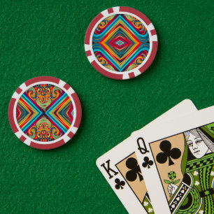 Kleurengolf Fusie – Moderne Abstracte Wervelende K Poker Chips