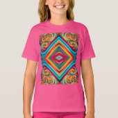 Kleurengolf-fusie – Moderne abstracte wervelende k T-shirt (Voorkant)