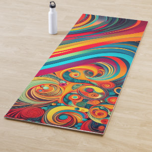 Kleurengolf Fusie – Moderne Abstracte Wervelende K Yogamat