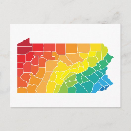 kleurengraafschappen uit pennsylvanië briefkaart (Voorkant)
