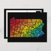 kleurengraafschappen uit pennsylvanië briefkaart (Voorkant / Achterkant)