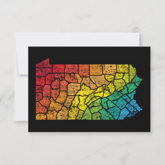 kleurengraafschappen uit pennsylvanië kaart (Voorkant)