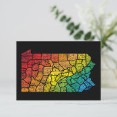 kleurengraafschappen uit pennsylvanië kaart (Staand voorkant)