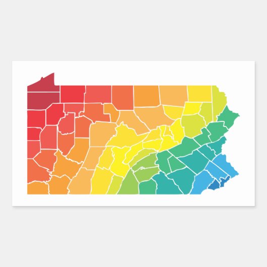 kleurengraafschappen uit pennsylvanië rechthoekige sticker (Voorkant)