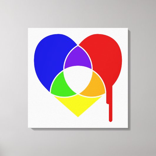 kleurengrafiek hart canvas afdruk (Voorkant)
