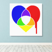 kleurengrafiek hart canvas afdruk (Insitu (Houten vloer))