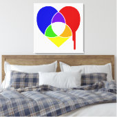 kleurengrafiek hart canvas afdruk (Insitu (Slaapkamer))