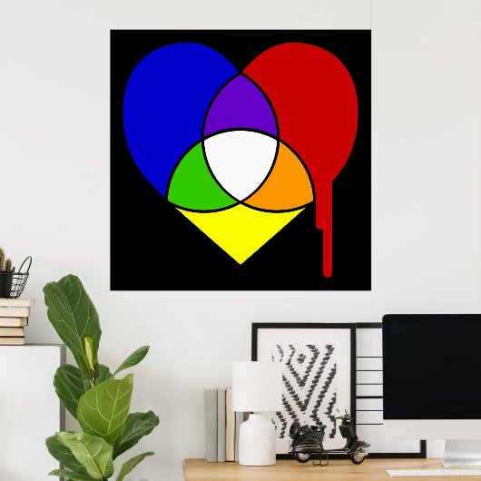 kleurengrafiek hart poster (Thuiskantoor)